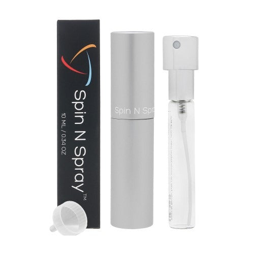 Silver Atomizer Fragrance By Spin N Spray 0.34 Oz Empty Refillable Atomizer For Unisex In Box